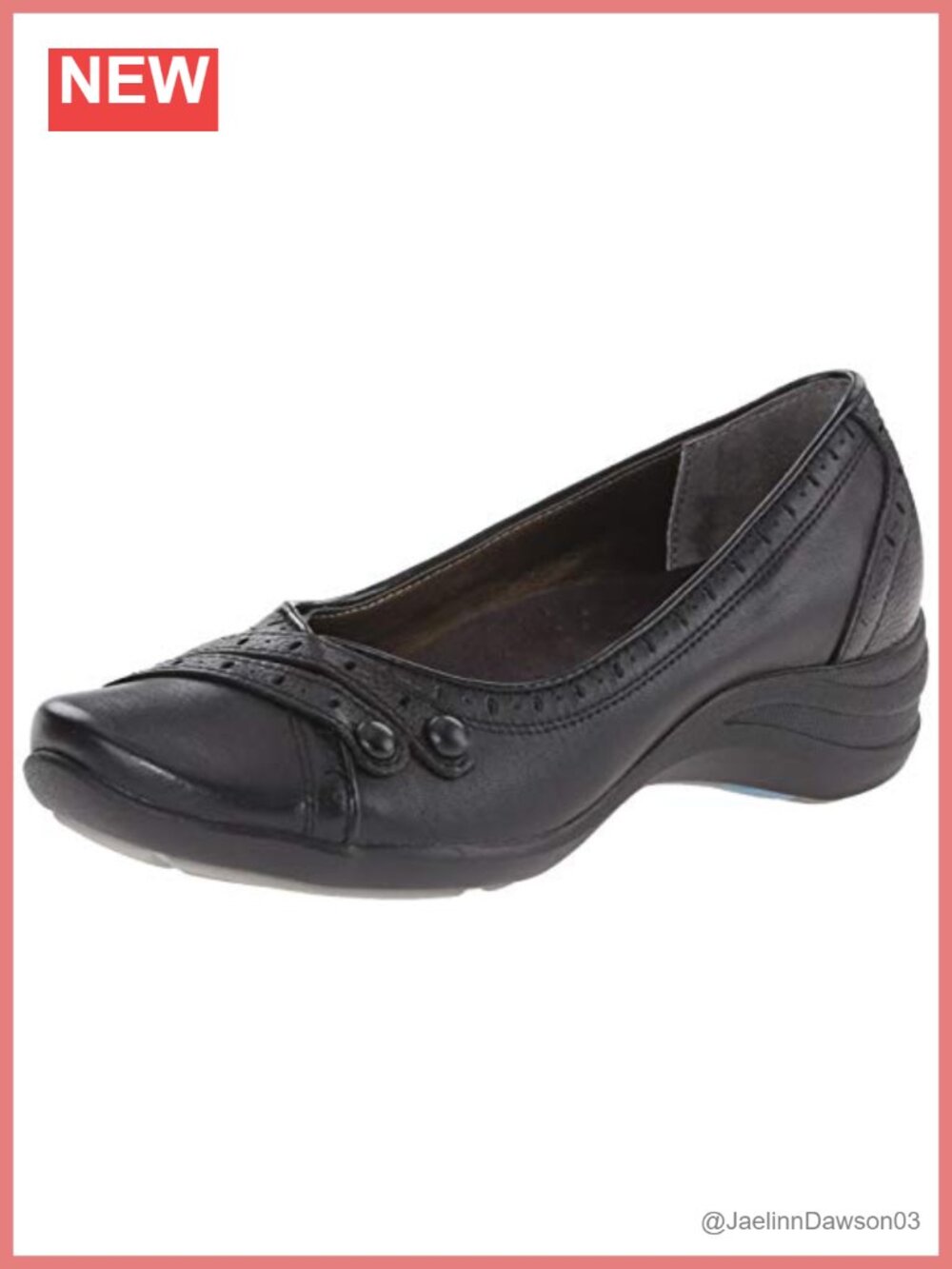 Hush Puppies Women's Leather Loafer Slip-On Wedge Heel Lightweight